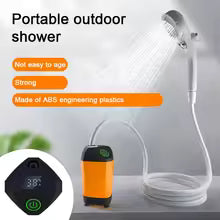 Portable Camping Shower with Pump – USB Rechargeable, 4400mAh Battery, Compact & Easy Setup